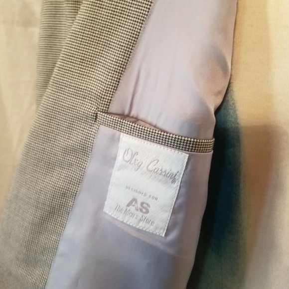 Vintage Oleg Cassini houndstooth mens sport jacket VGC 46r - Picture 7 of 10